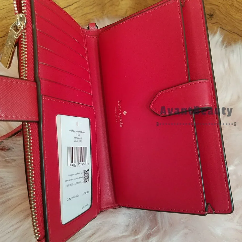 NWT Kate Spade Staci Boxed Heart Pop Printed Phone Wallet Wristlet White V Day - Picture 7 of 7